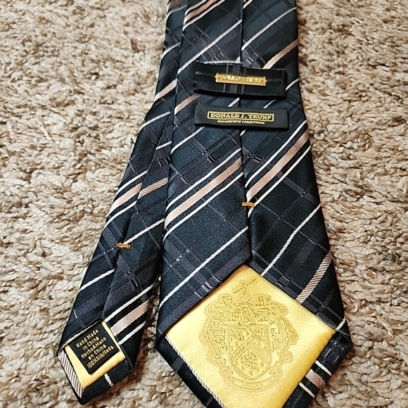 Donald Trump Signature Collection Men's Neck Tie Black & Brown  100% Silk - Picture 6 of 6